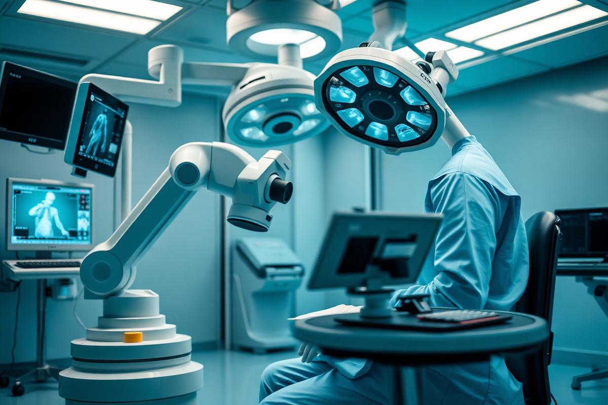 Robotik cerrahi konsolu başında cerrah